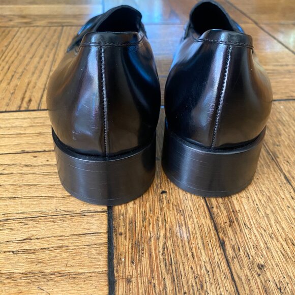 Mens Prada Penny Loafers Black Patent Leather Size 40 - Picture 2 of 6